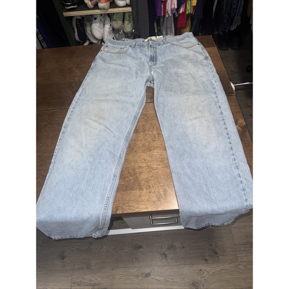Levi's 550 Relaxed Fit Jeans Stonewash Blue Men's Size 38x34 Denim Worn - Picture 1 of 9